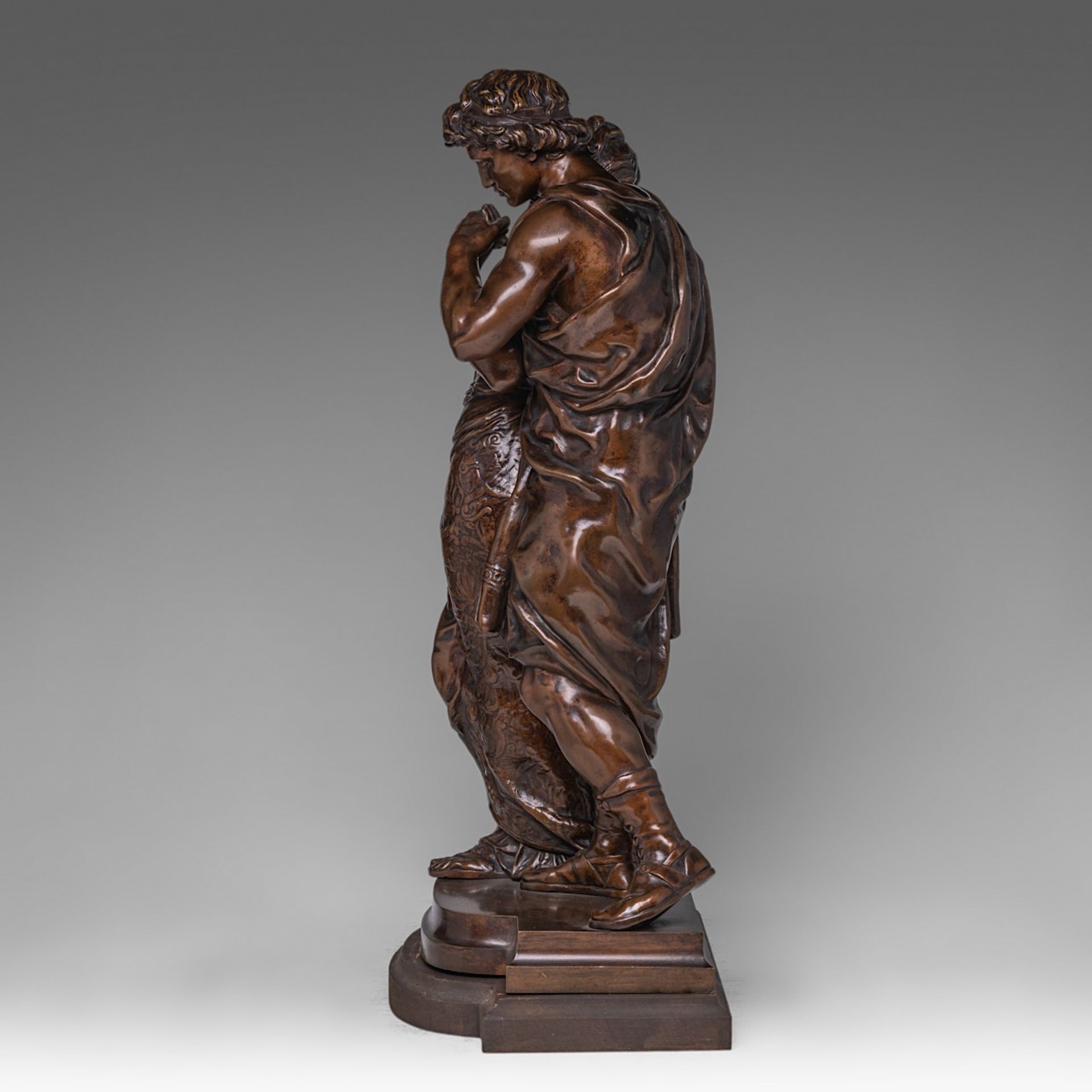 Gustave Frederic Michel (1851-1924), couple in love, patinated bronze, H 58 cm - Bild 2 aus 7