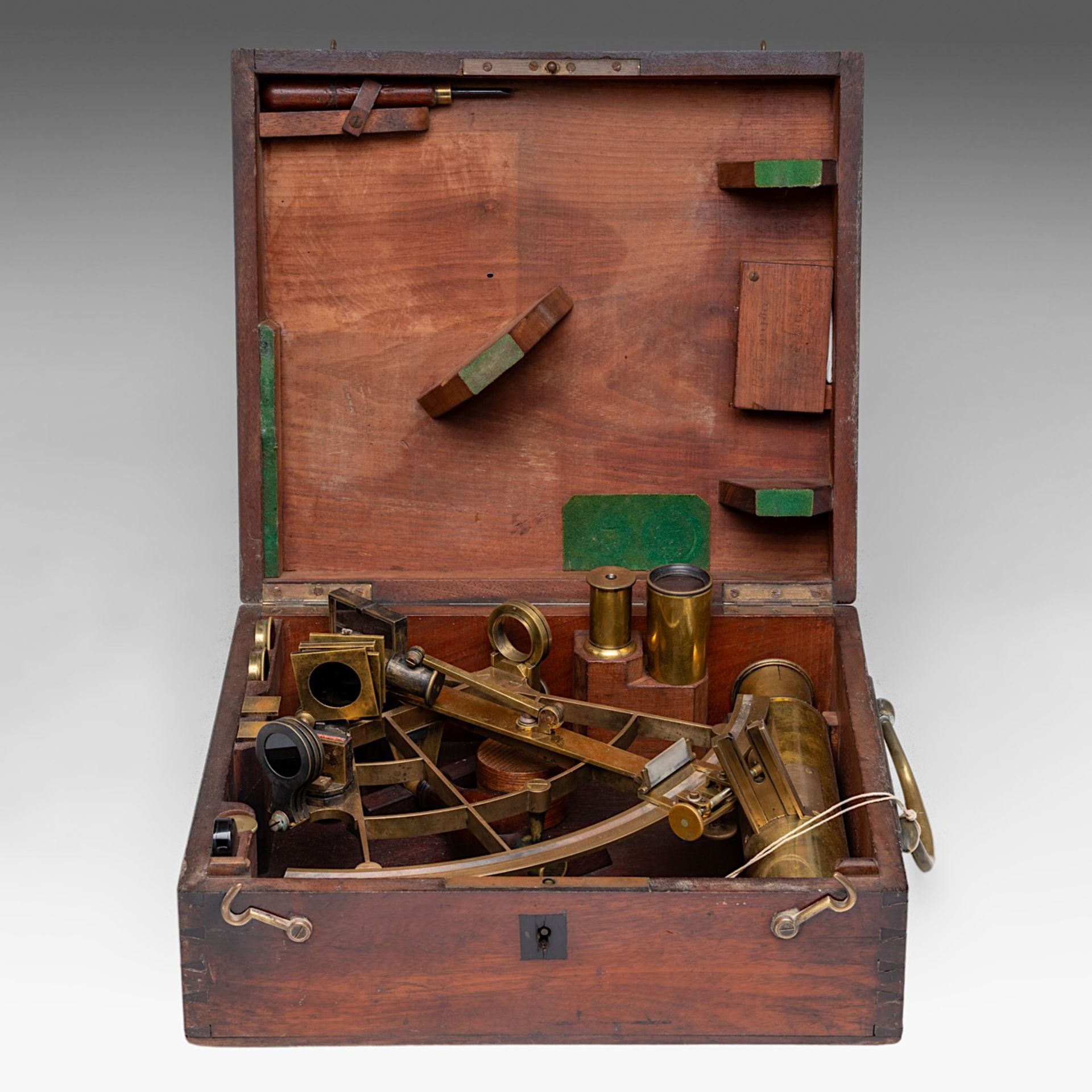 A late 19thC French sextant and binoculars, by A. Hurlimann, Paris - Image 5 of 7