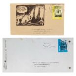 Two franked postcards by Michael Borremans (1963), 9 x 15 - 10,5 x 21 cm
