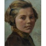 Maurice Sijs (1880-1972), portrait of a girl, oil on panel 36 x 29 cm. (14.1 x 11.4 in.), Frame: 48