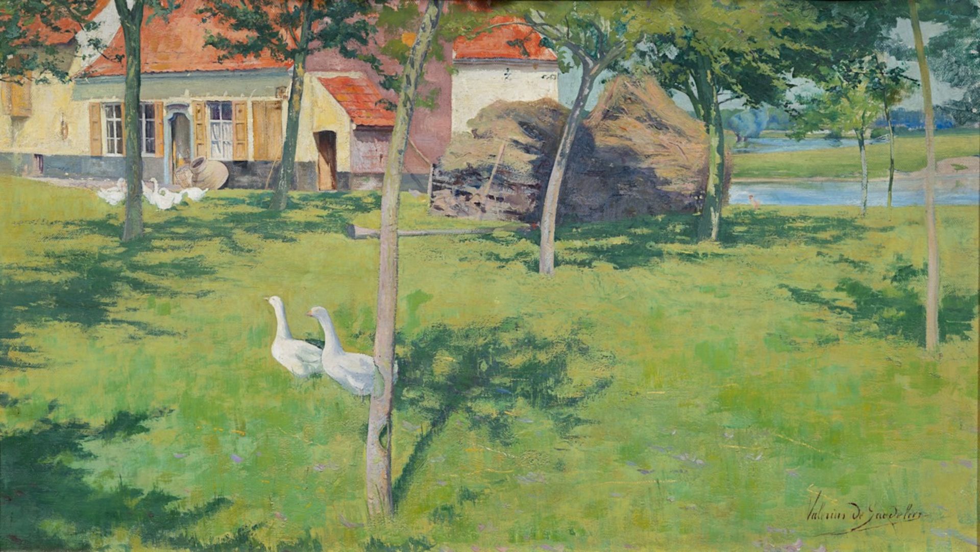 Valerius De Saedeleer (1867-1942), the 'Tempelhof' farm at Sint-Martens-Latem, ca. 1902/3, oil on ca