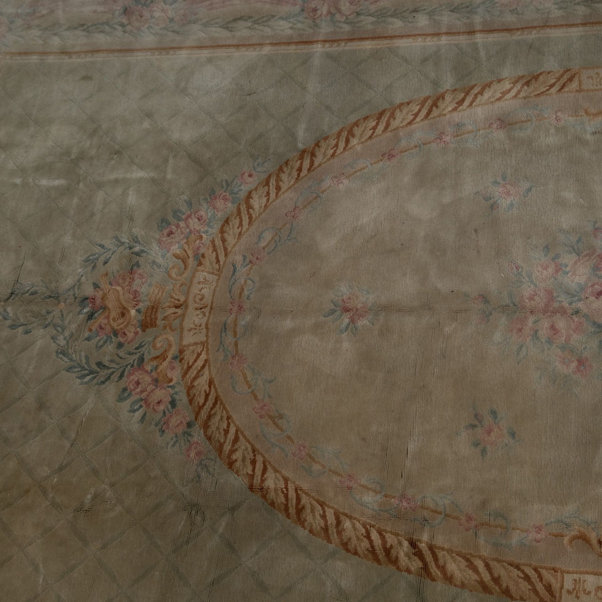 An Austrian Ginzkey wool carpet decorated with garlands in Savonnerie style, 305 x 525 cm - Image 14 of 16
