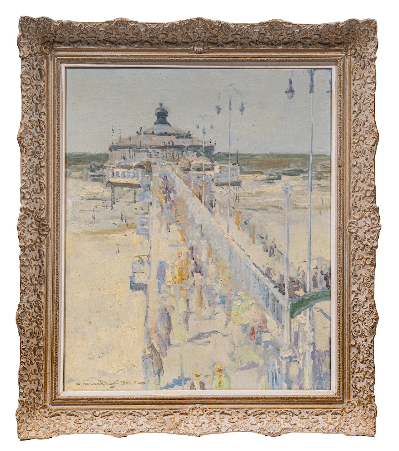 Hessel De Boer (1921-2003), the pier of Scheveningen, oil on canvas - Image 2 of 6