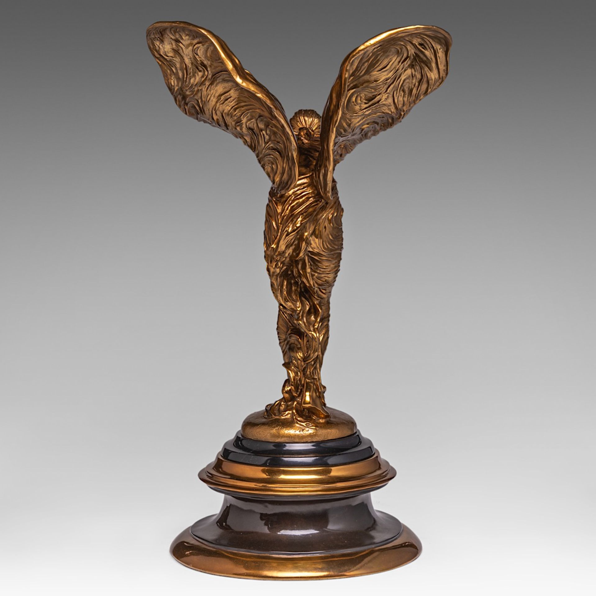 Charles Sykes (1875-1950), gilt bronze sculpture of the 'Spirit of Ecstasy', Rolls-Royce, H 69 cm - Bild 12 aus 14