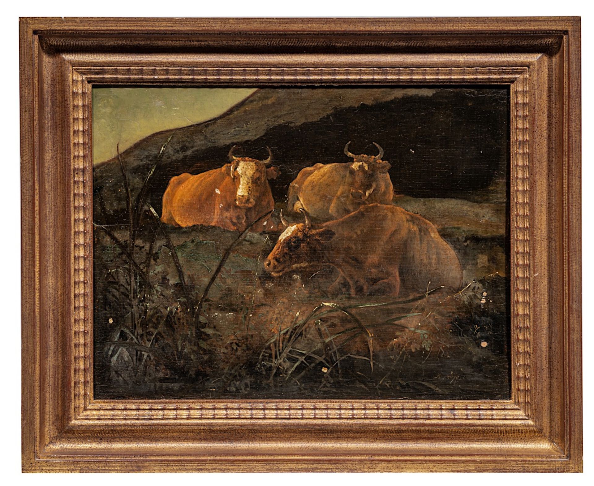 Albert Cuyp (1620-1691), cows resting in a mountainous landscape, oil on panel (+) 25 x 34 cm. (9.8 - Bild 2 aus 6