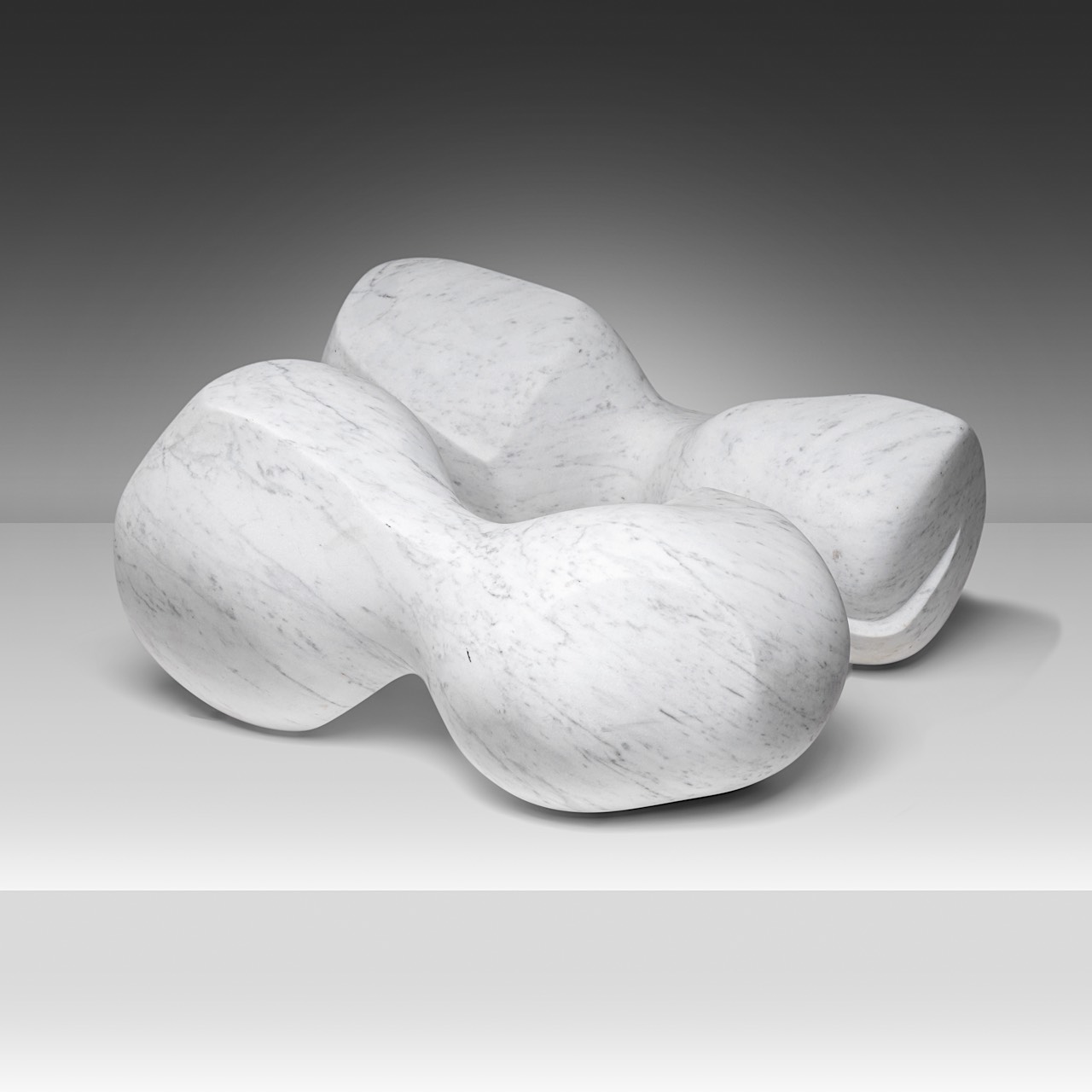 Pol Spilliaert (1935-2023), 'Embryo, geboorte', Carrara marble, 42 x 22 x 20 cm. (16.5 x 8.6 x 7.8 i