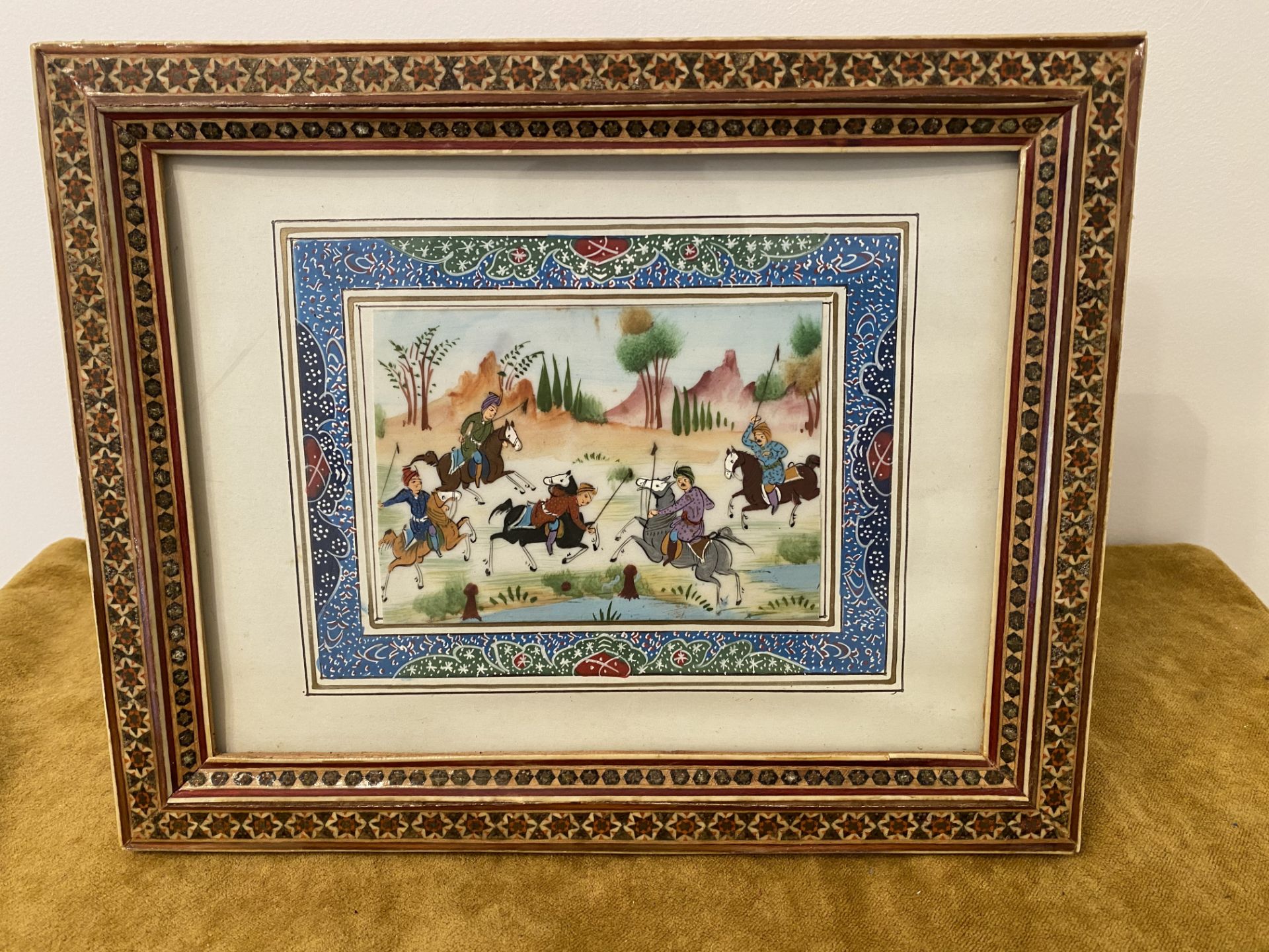 Lot of 4 miniature Persian Paintings - Image 2 of 8