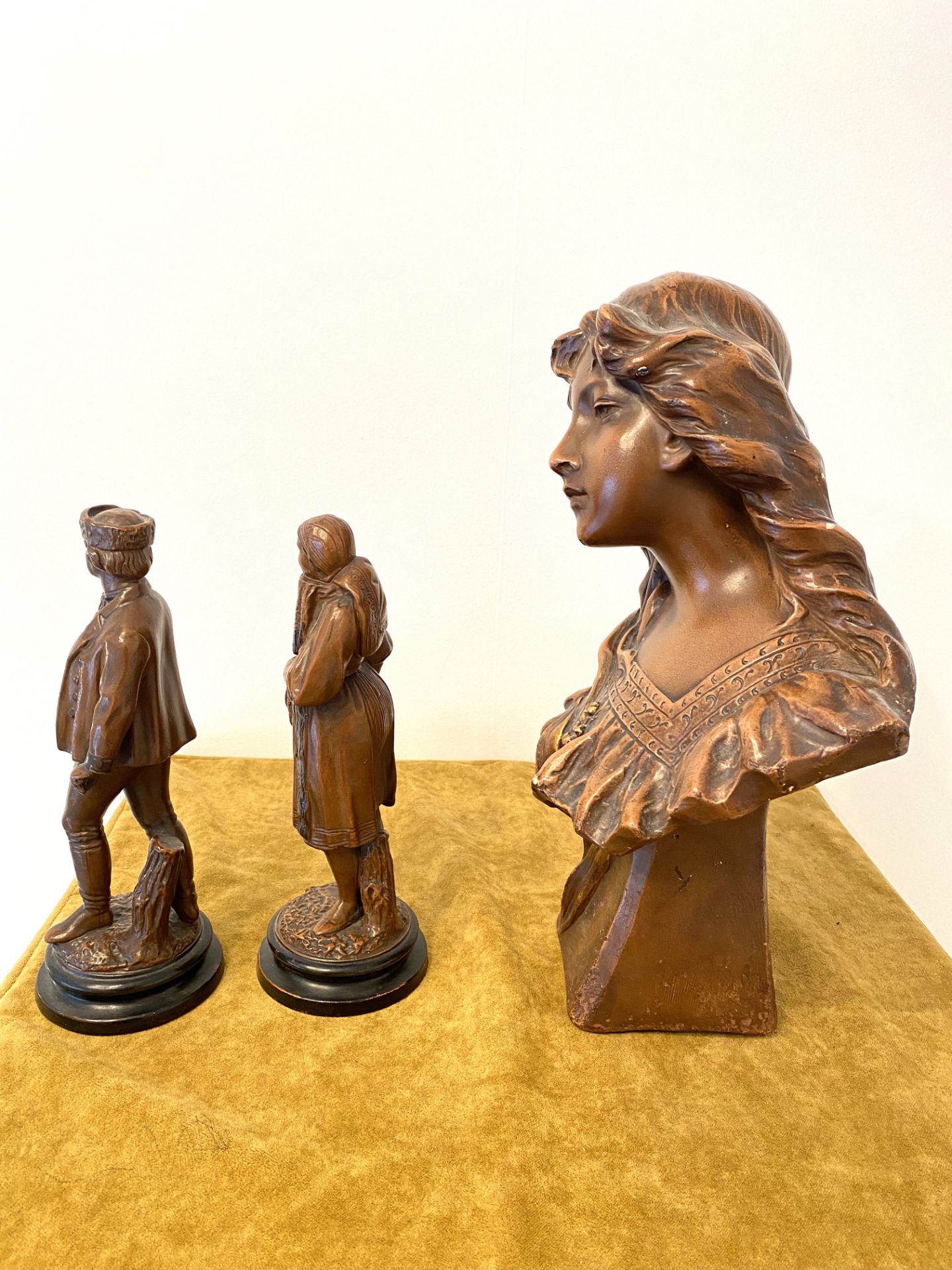 Lot of 3 vintage statues in Terracotta - Image 3 of 12