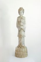 Sculptured Statue in white Jade
