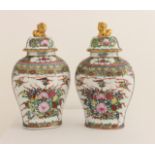 Paire of vases in chinese porcelain Satsuma style