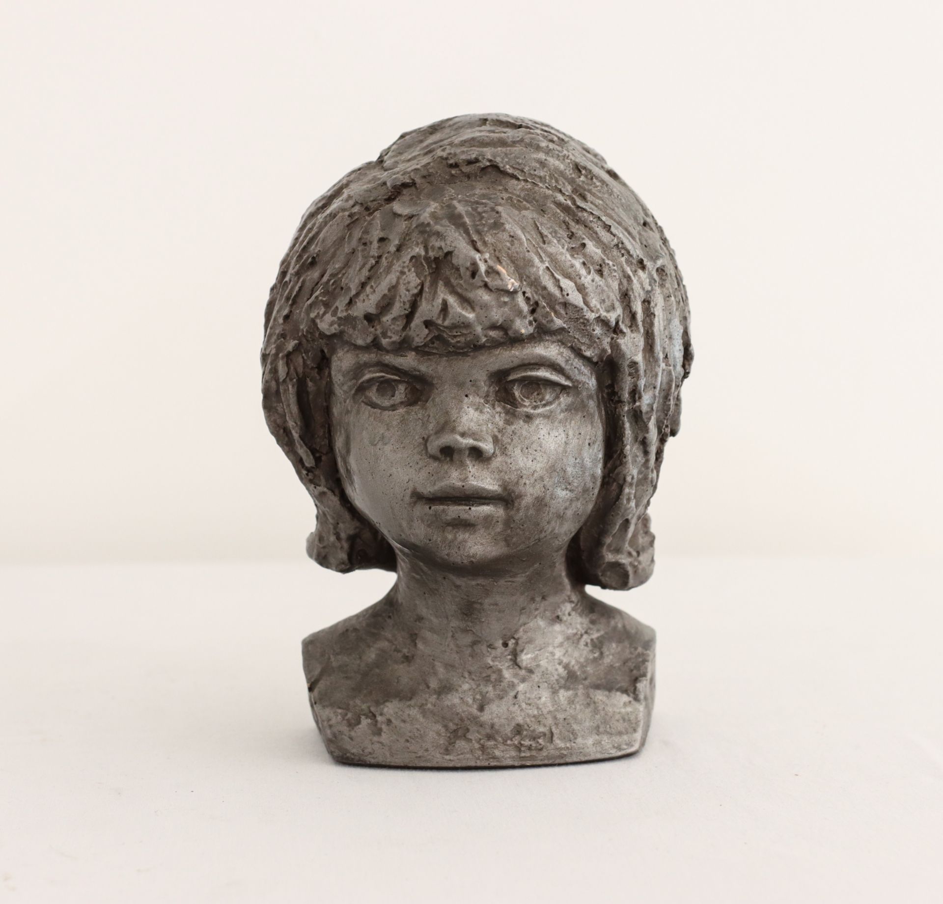 Vintage Tin sculpture of Child