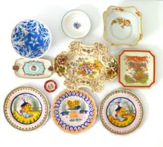 Lot of 10 different plates in porcelain - Brocante