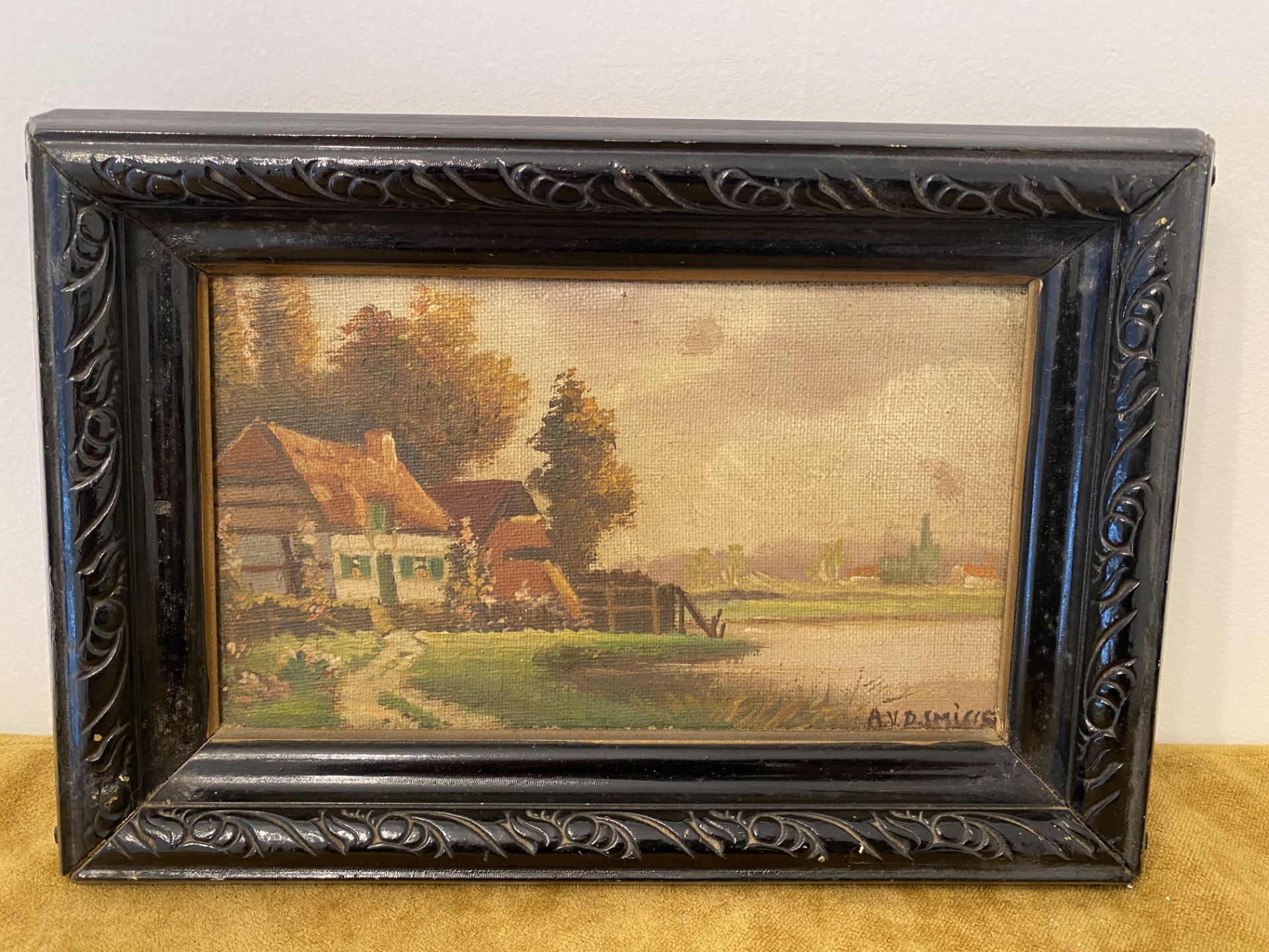 Pair of small Oil on Canvas Signed Van Der Smisse - Bild 3 aus 8