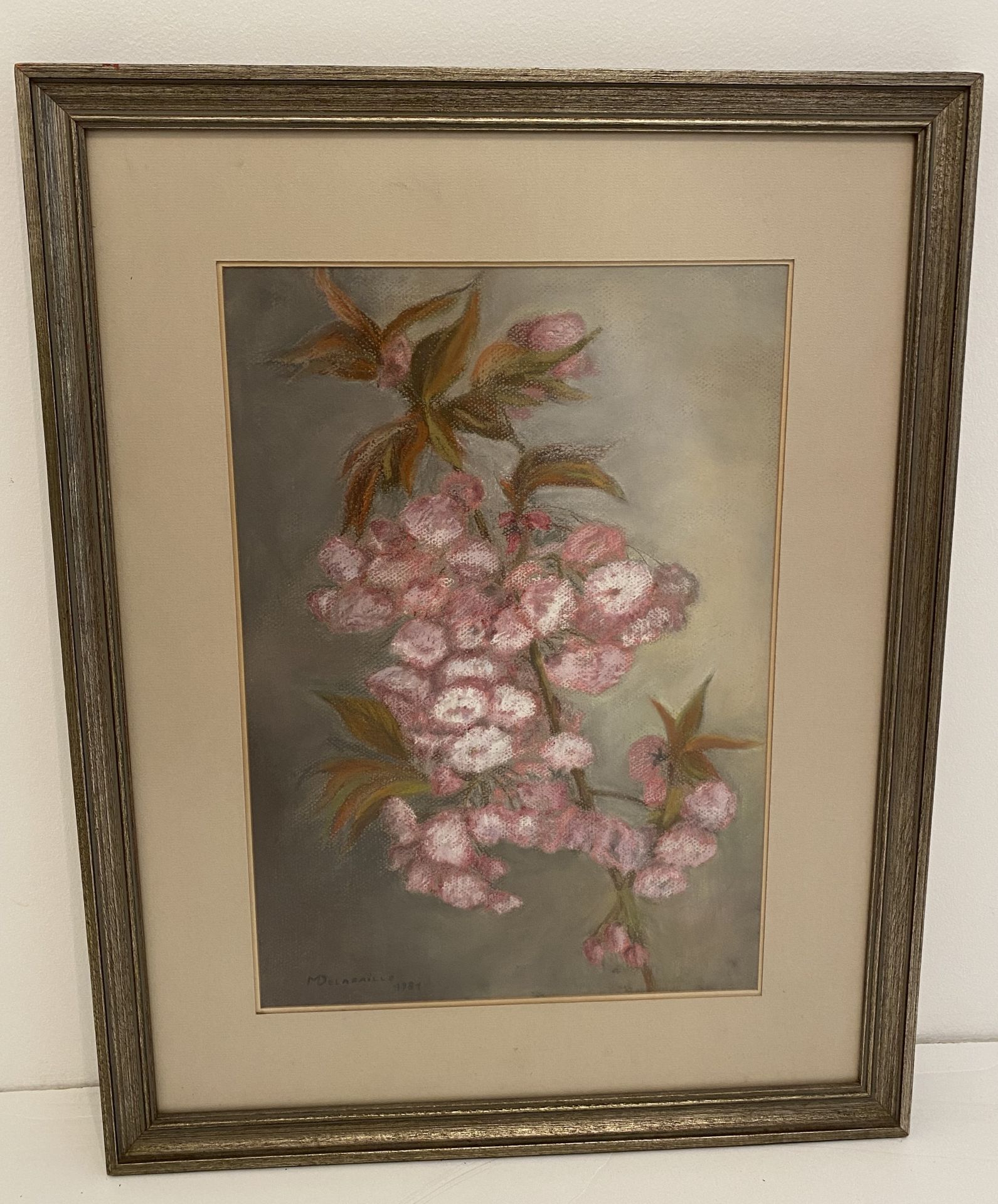 Painting "Flowers" signed M.Delafaille dated 1981