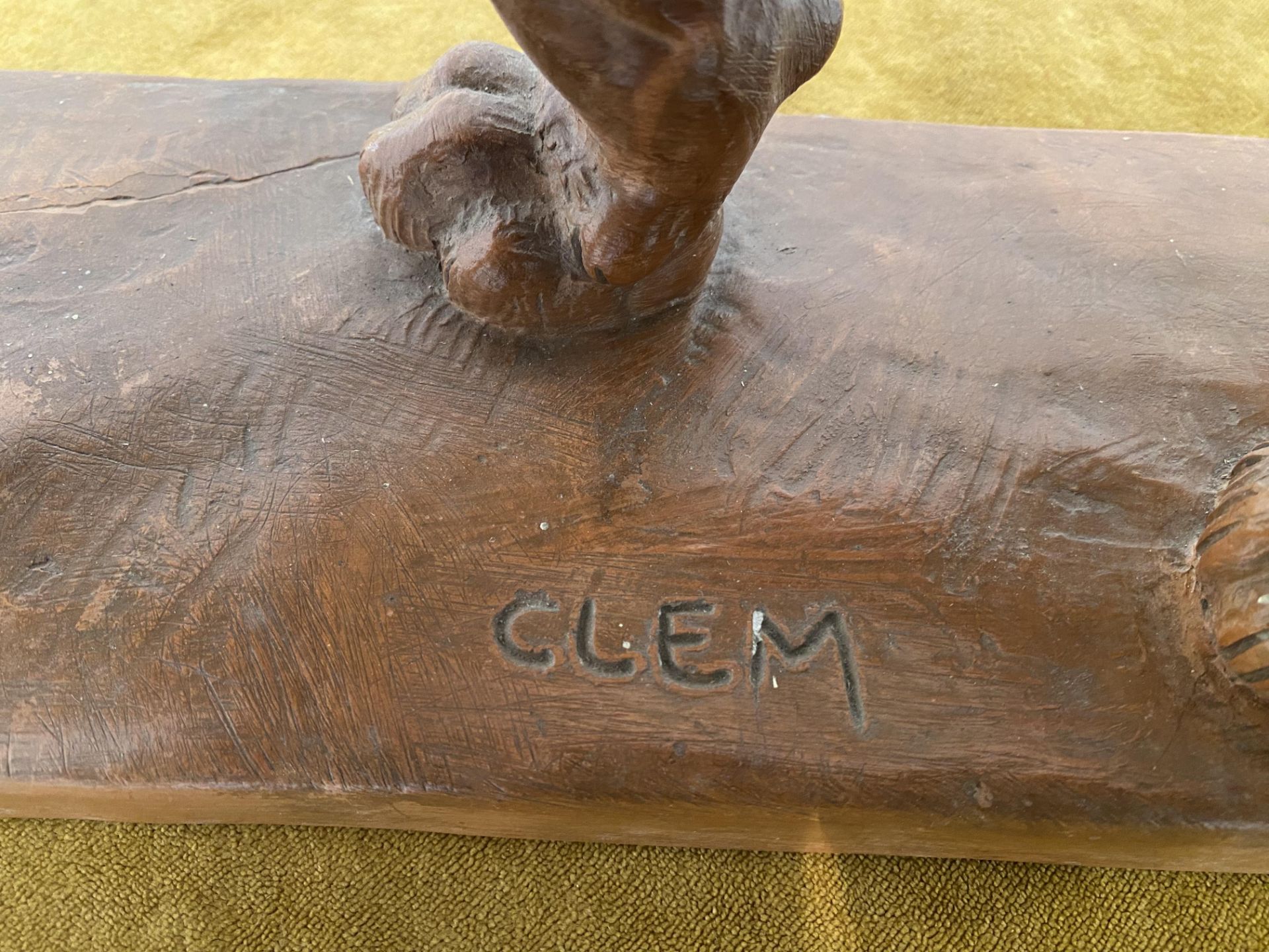 Statue in Terracotta signed Clem - Image 6 of 6