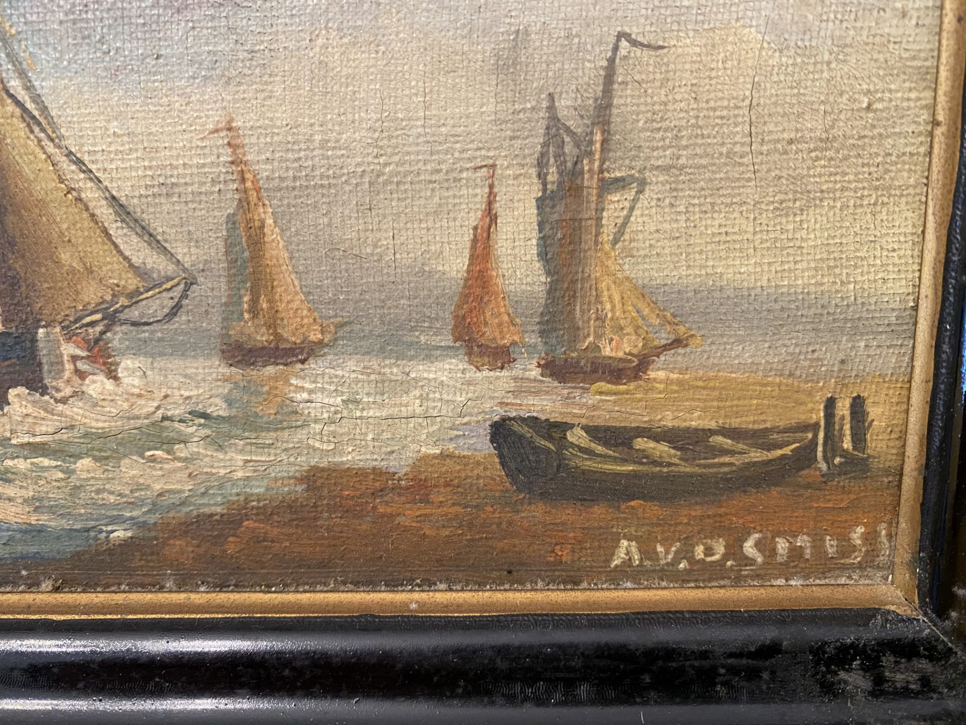 Pair of small Oil on Canvas Signed Van Der Smisse - Bild 6 aus 8