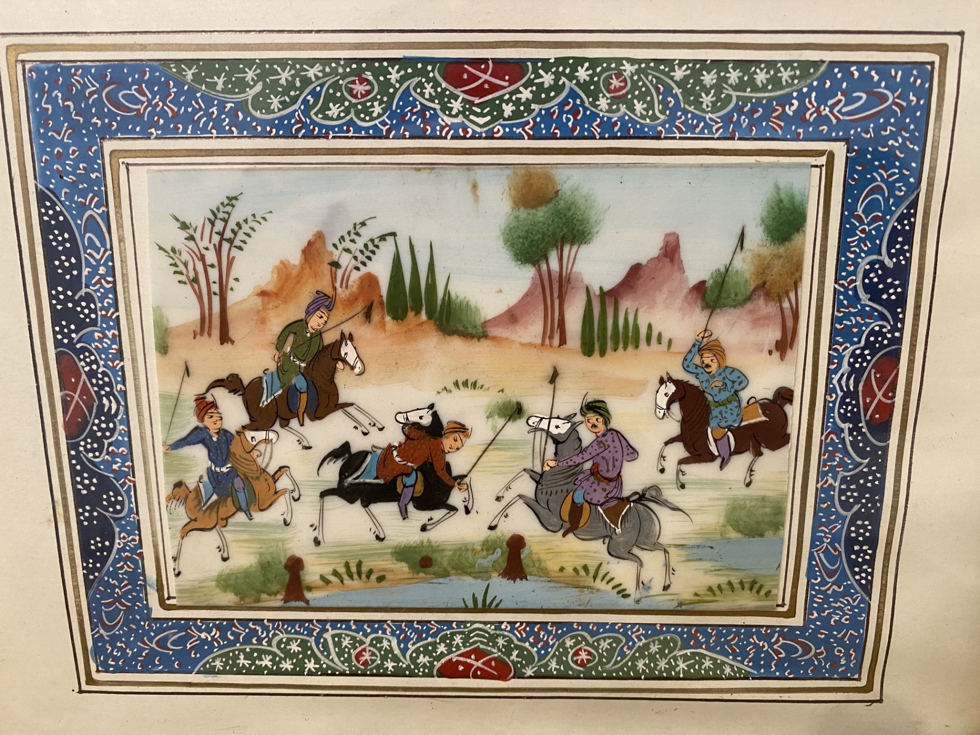 Lot of 4 miniature Persian Paintings - Image 3 of 8