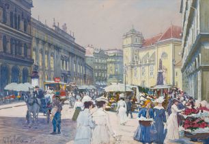 Johann Nepomuk Geller: Market on the Freyung in Vienna