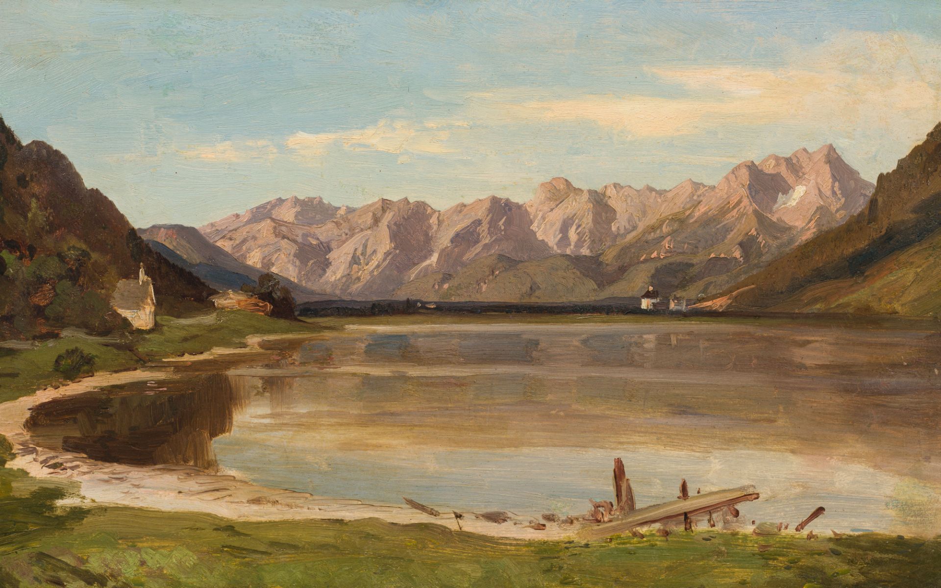 Josef Mayburger: View of Lake Zell with the Steinernem Meer and Prielau Castle