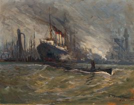 Franz Trenk: Ships in the habour