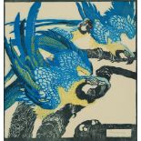 Ludwig Heinrich Jungnickel: Three blue macaws ("Schönbrunner Tiertypen")
