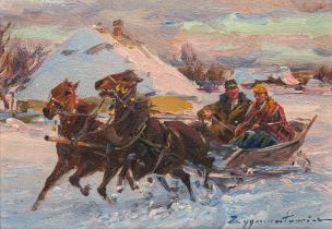 Ignaczy Zygmuntowicz: Horse-drawn sleigh