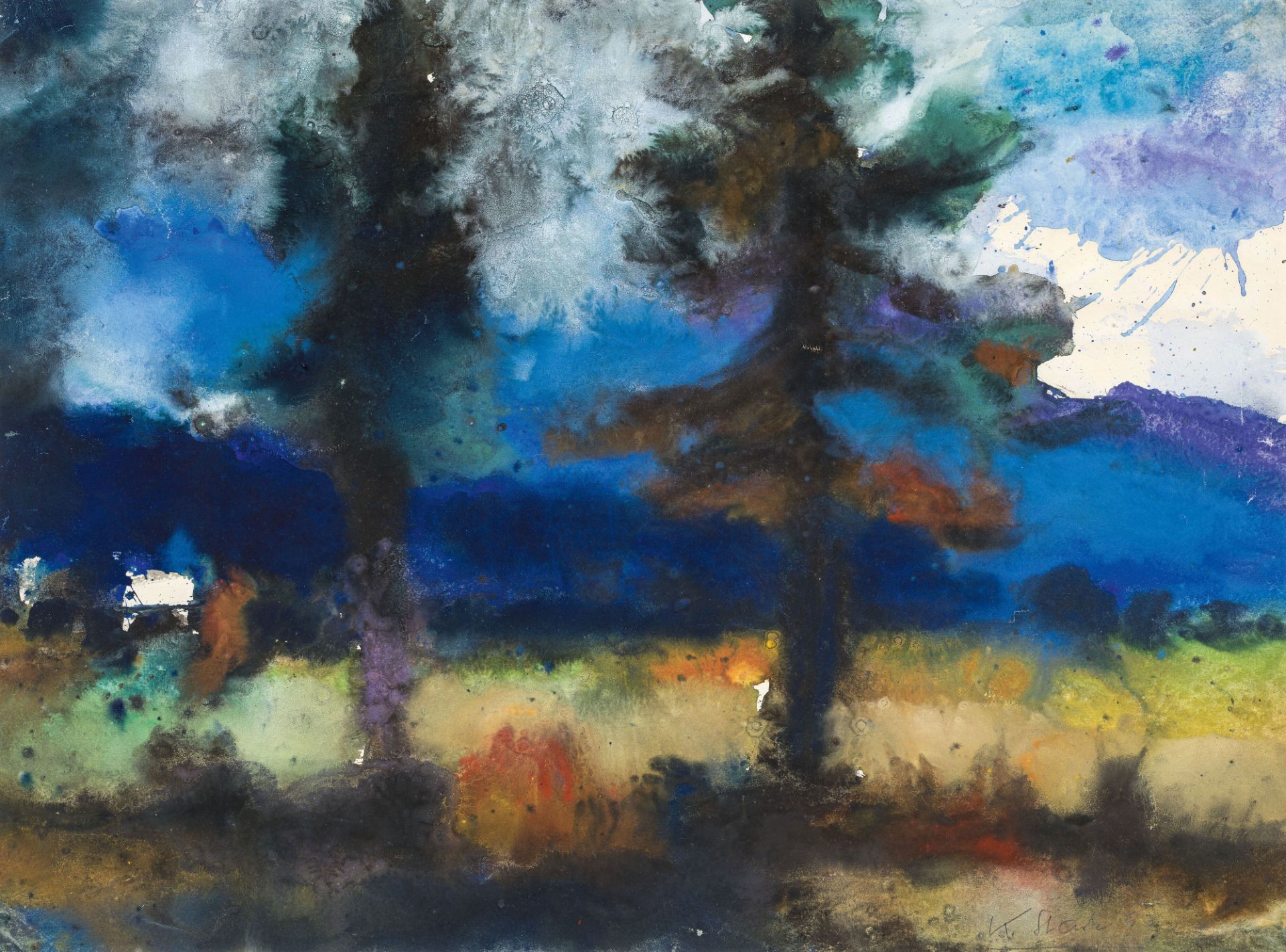 Karl Stark: Landscape with trees