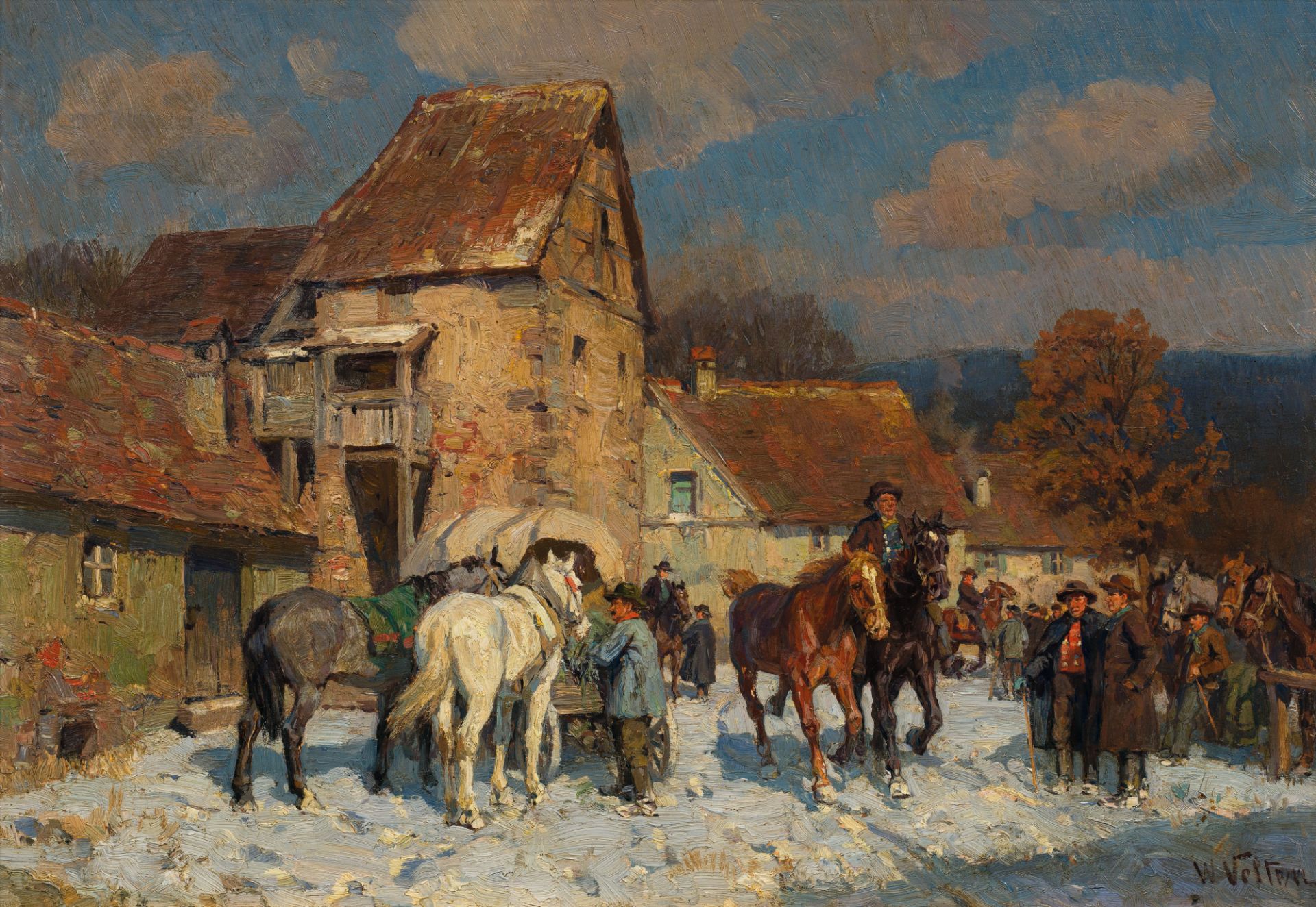 Wilhelm Velten: Horse maket in winter