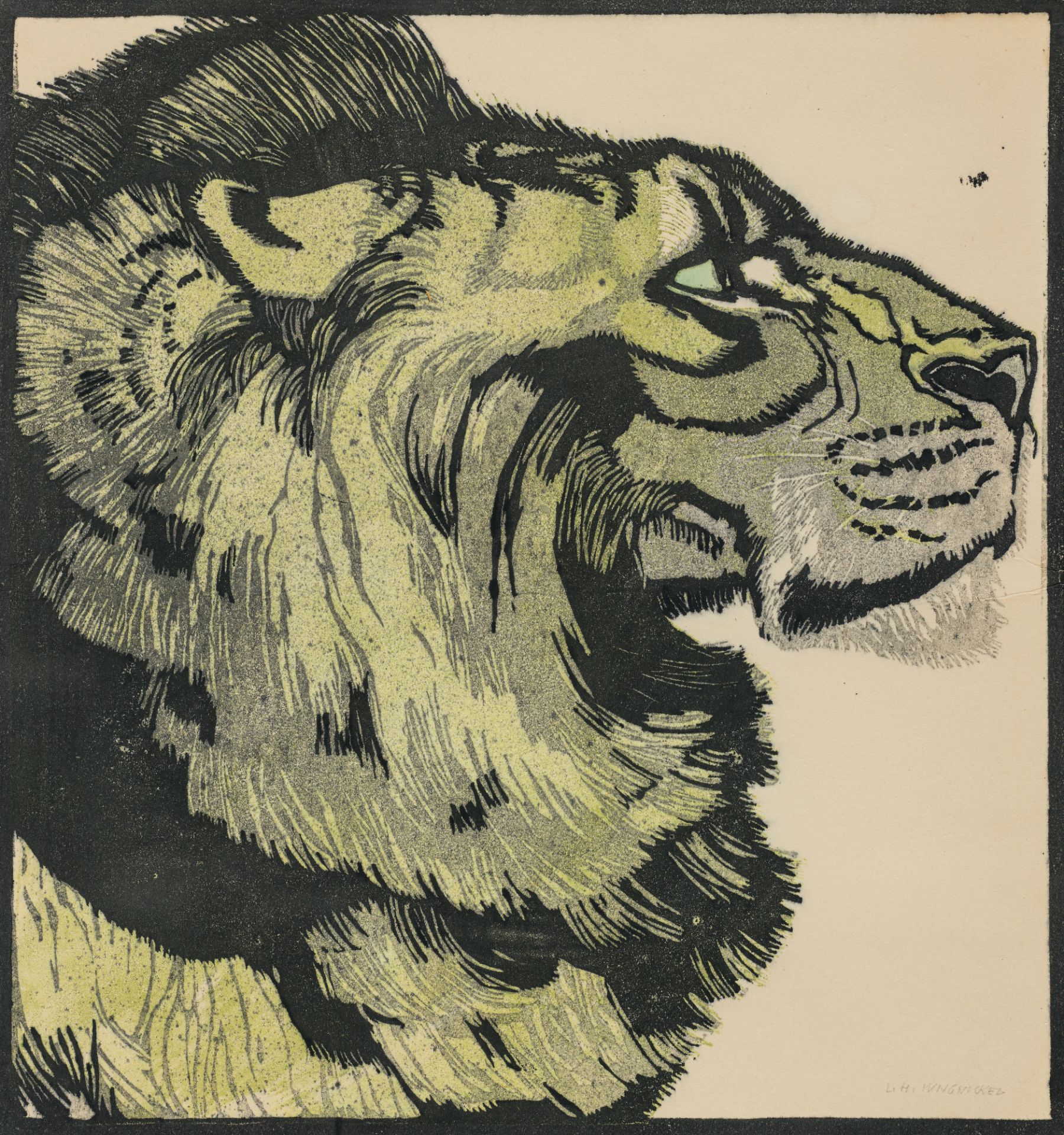 Ludwig Heinrich Jungnickel: Lion head ("Schönbrunner Tiertypen")