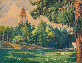 Gustav Feith: View of Castle Seebenstein