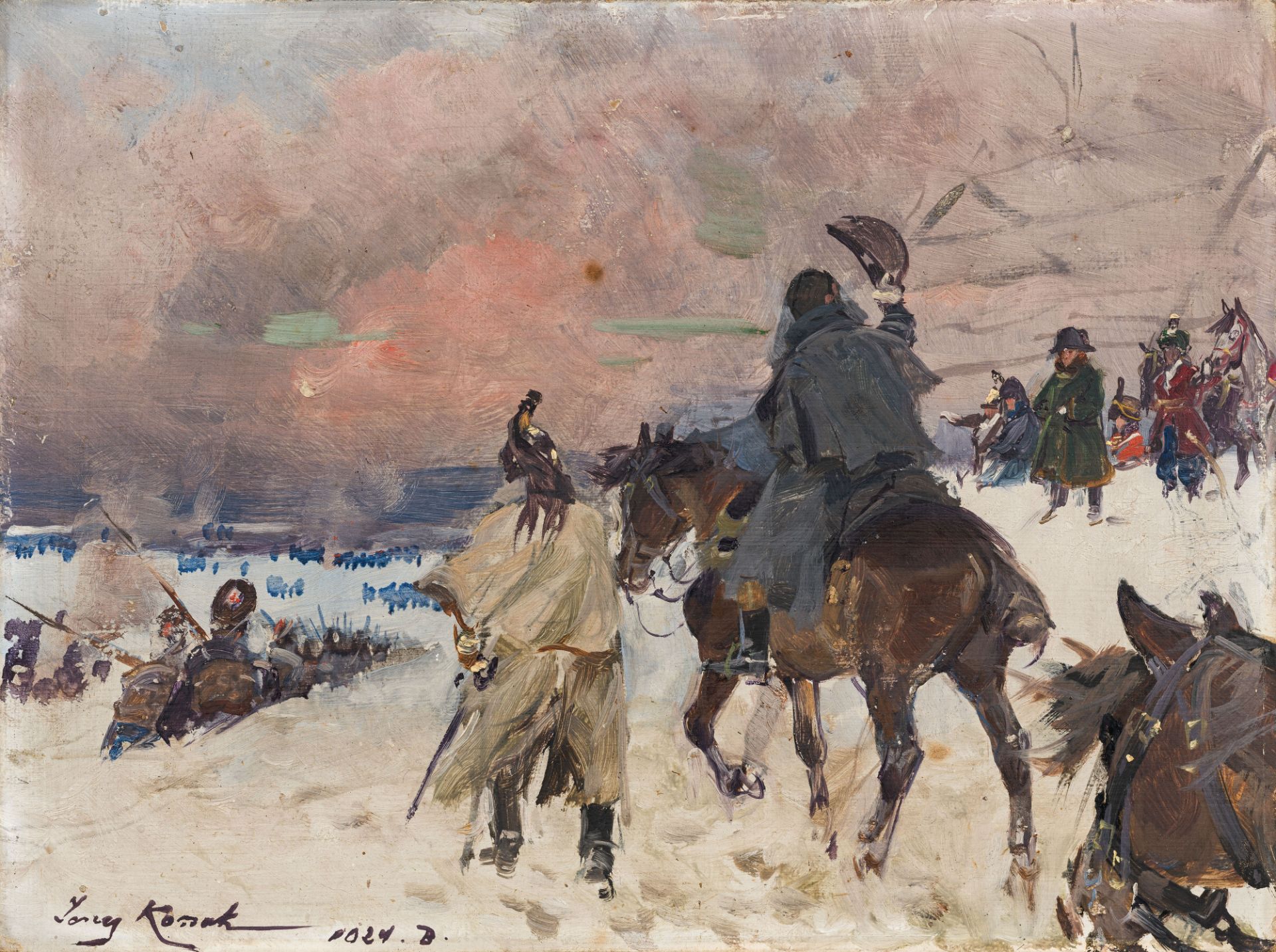 Jerzy Kossak: Napoleon in front of Moscow
