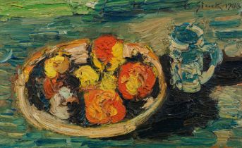 Karl Stark: Fruit bowl with glass