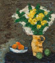 Karl Stark: Flowers in yellow vase