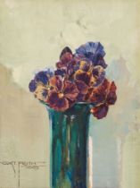 Gustav Feith: Pansies in a vase