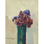 Gustav Feith: Pansies in a vase