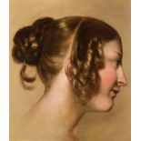 Friedrich von Amerling Circle of: Head study of a girl