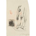 Alfred Hrdlicka: Nude study (painted on both sides)