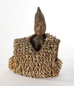 Zwillingsfigur, weiblich, Yoruba, Nigeria, Afrika, womöglich 19. Jh., Holz, dunkel patiniert, stehe