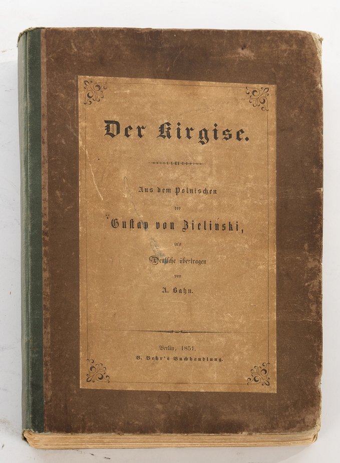 Book, Gustav von Zielinski, "Der Kirgise",, Gustav von Zielinski, "Der Kirgise", translated into Ge