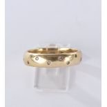 Ring, GG 585, 11 Brillanten zus. ca. 0.10 ct., etwa si, 4.9 g, RM 53.5