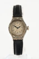 Elgin, ladies' wristwatch, USA, 1924, dial with Arabic numerals and blued hands, manual winding, ca