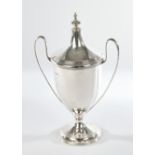 Lidded goblet, silver 925, Chester, 1920, Jay Richard Attenborough Co Ltd, smooth, rim and handles 