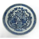 Plate, China, 19th/20th century, porcelain, blue and white dragon decoration, ø 46.5 cm