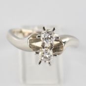 Brillantring, WG 750, 2 Brillanten zus. ca. 0.50 ct., si/p und si/I-J, 5.5 g, RM 57