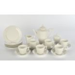 Coffee service, 21-piece, KPM Berlin, Kurland, white porcelain: coffee pot, cream jug, sugar bowl, 