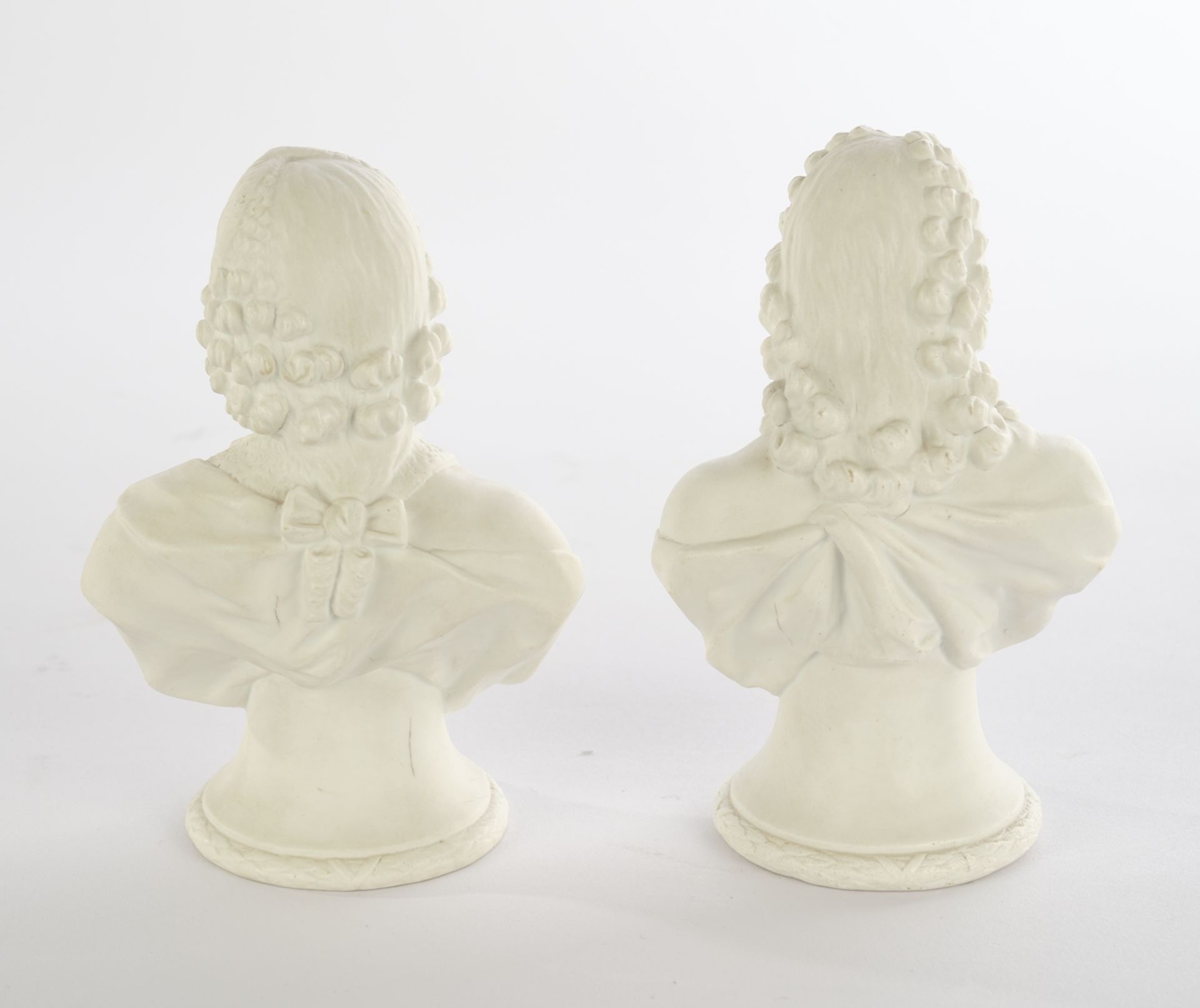 2 busts, "Marquis d'Argens", , "Marquis d'Argens", "Voltaire", KPM Berlin, after 1775 (d'Argens) an - Image 3 of 6