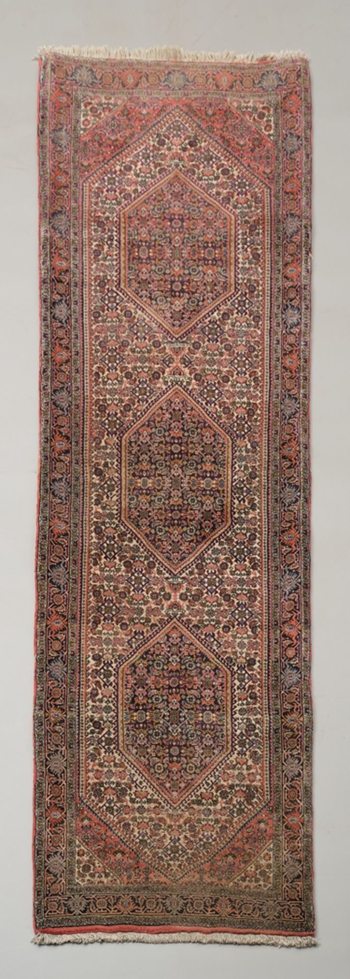 Herati bidjar, Iran, very fine weave, approx. 2.48 x 0.74 m