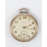 Pocket watch, 1930s, silver 800 case, dial with Arabic indices and small second on the "6", marked 