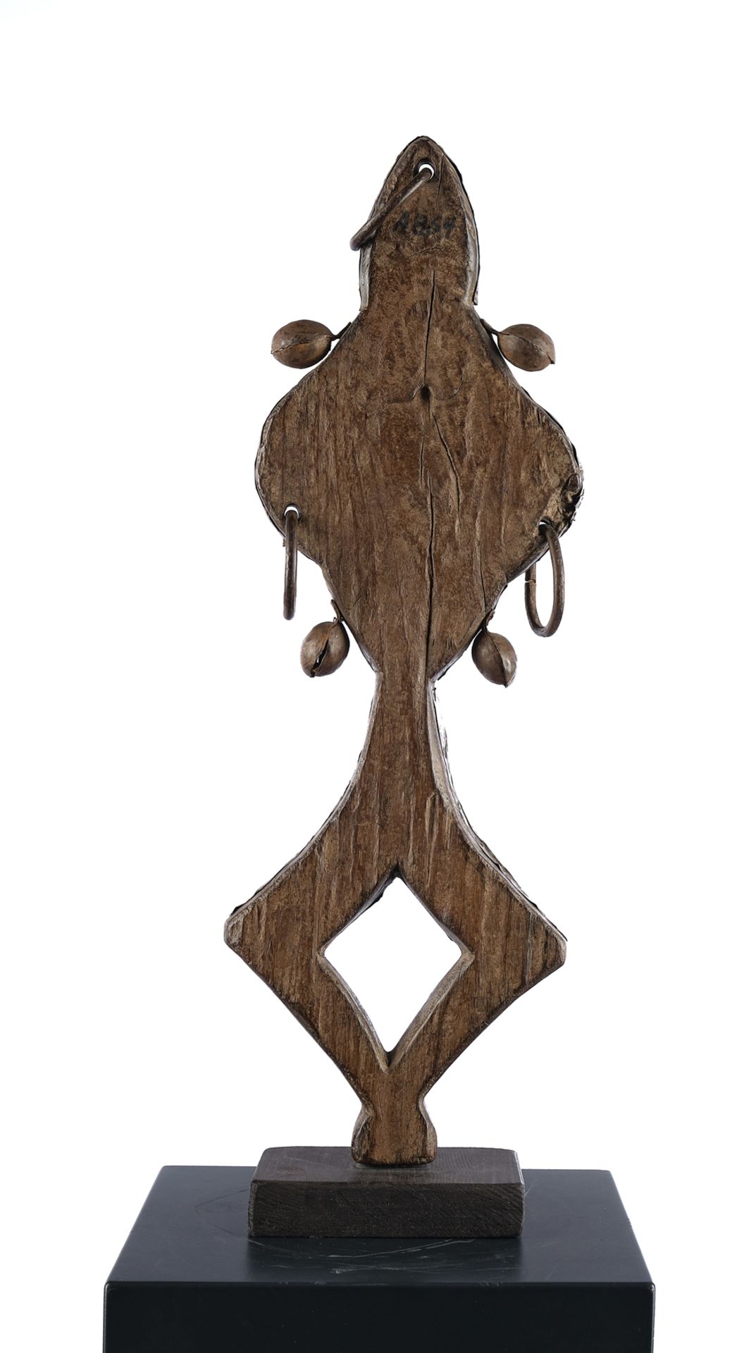 Reliquienfigur, Bakota, Gabun, Afrika, Grabwächter aus Holz, mit Kupfer- und Messingblech verziert, - Bild 2 aus 2