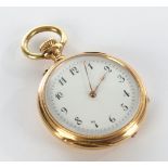 Pocket watch, GG 750, case no. 14086, dial with Arabic indices, case back with floral Louis XV deco